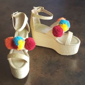 ASOS UK Pom Pom Platform Sandals